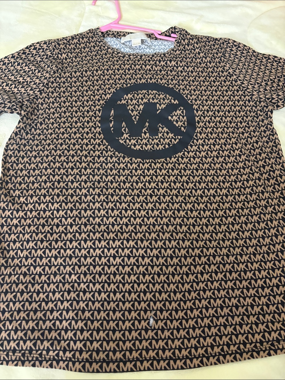Michael Kors Brown & Black MK Monogram Short Sleeve Tee